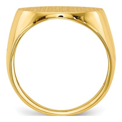 Men's 10K Yellow Gold Open Back Signet Ring – view 3
