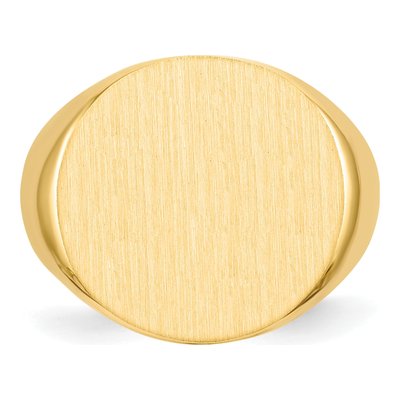 Men's 10K Yellow Gold Open Back Signet Ring – view 5