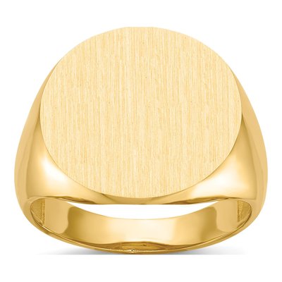 Men's 10K Yellow Gold Open Back Signet Ring