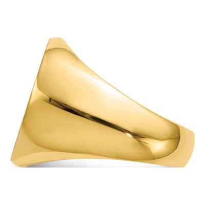 Men's 10K Yellow Gold Open Back Signet Ring – view 4