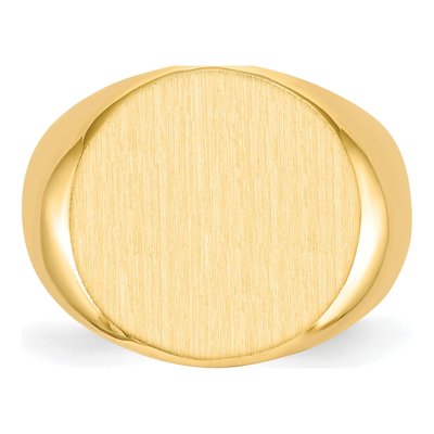 Men's 10K Yellow Gold Open Back Signet Ring – view 5