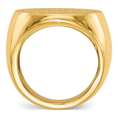 Men's 10K Yellow Gold Open Back Signet Ring – view 2