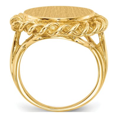 10K Yellow Gold Open Back Signet Ring – view 3