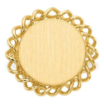 10K Yellow Gold Open Back Signet Ring – view 5