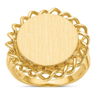 10K Yellow Gold Open Back Signet Ring