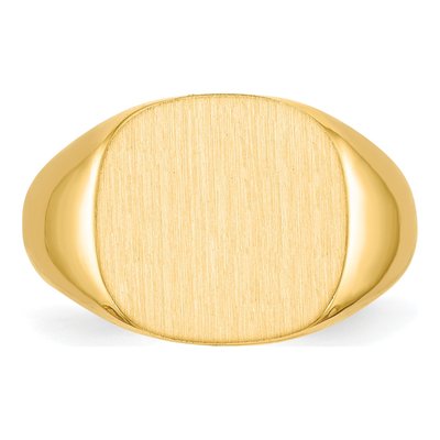 Men's 10K Yellow Gold Open Back Signet Ring – view 5