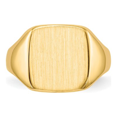 Men's 10K Yellow Gold Closed Back Signet Ring – view 5
