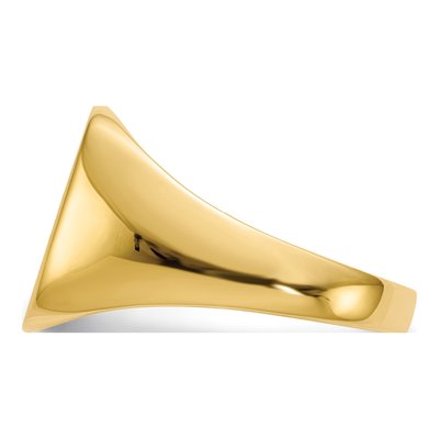 10K Yellow Gold 10Ky 15.0X13.5mm Closed Back Men's Signet Ring – view 4