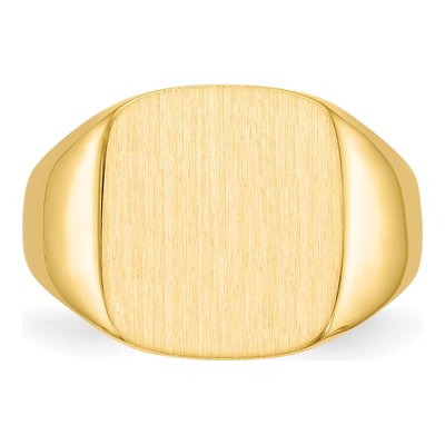10K Yellow Gold 10Ky 15.0X13.5mm Closed Back Men's Signet Ring – view 5