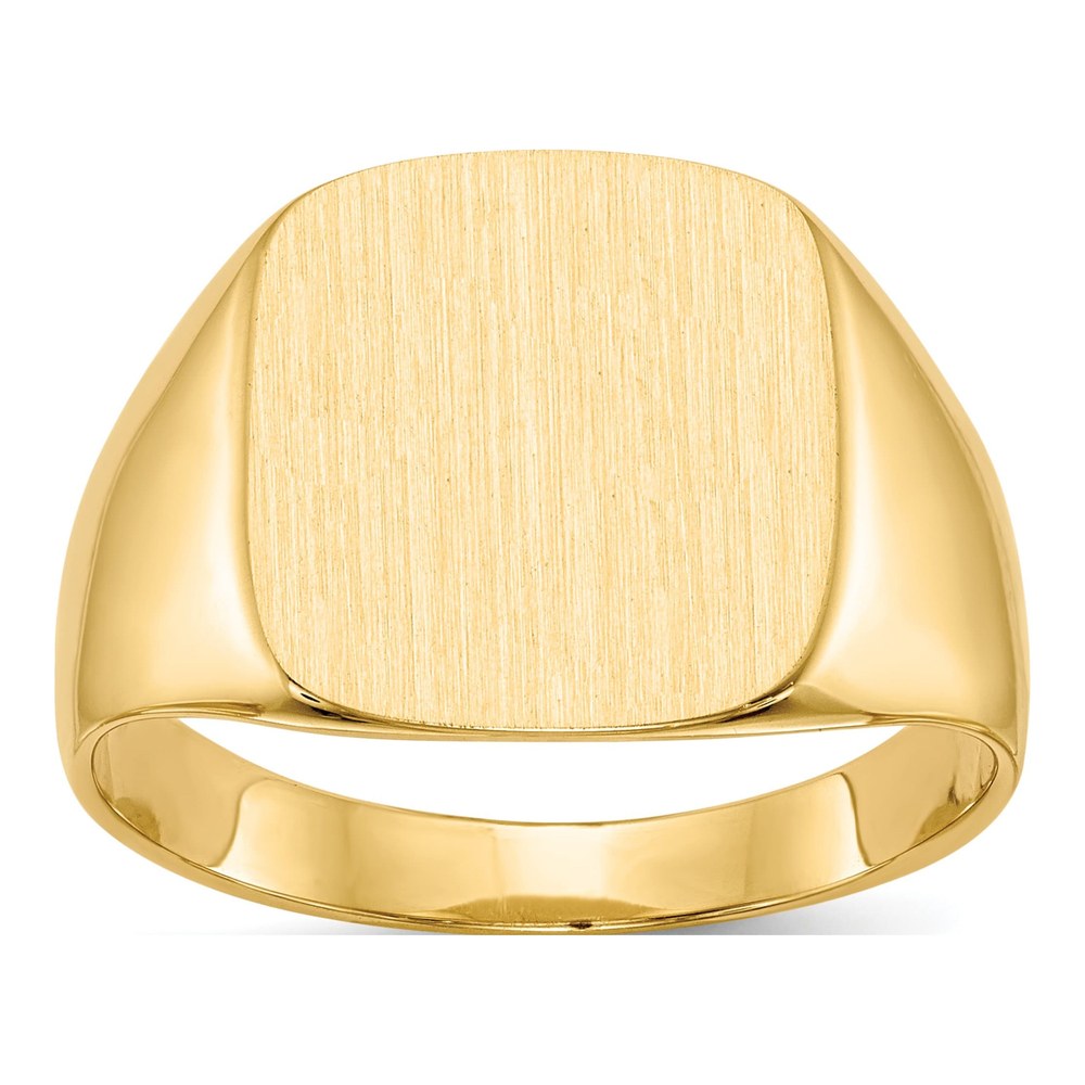 10K Yellow Gold 10Ky 15.0X13.5mm Closed Back Men's Signet Ring