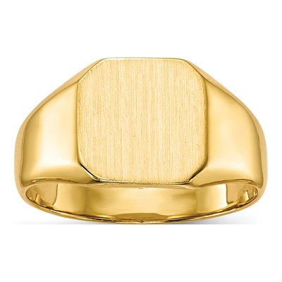 Men's 10K Yellow Gold Closed Back Signet Ring