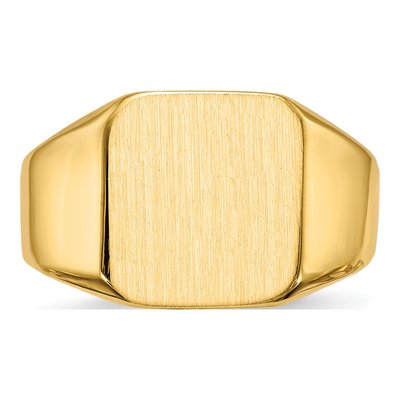 Men's 10K Yellow Gold Open Back Signet Ring – view 5