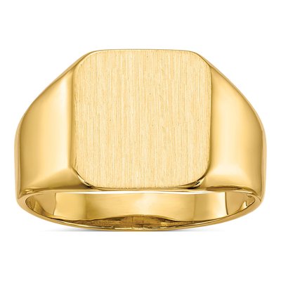 Men's 10K Yellow Gold Open Back Signet Ring