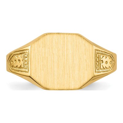 10K Yellow Gold Open Back Signet Ring – view 5