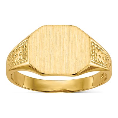 10K Yellow Gold Open Back Signet Ring