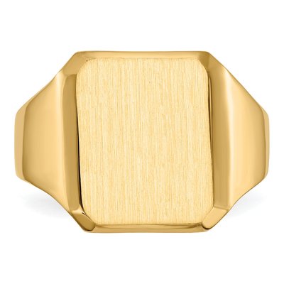10K Yellow Gold 10Ky 15.0X12.5mm Closed Back Men's Signet Ring – view 5
