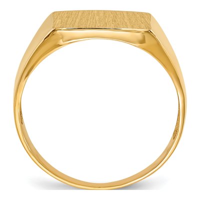 Men's 10K Yellow Gold Open Back Signet Ring – view 3