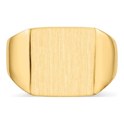 Men's 10K Yellow Gold Open Back Signet Ring – view 5