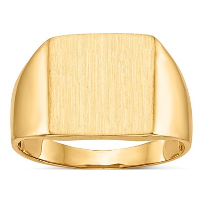 Men's 10K Yellow Gold Open Back Signet Ring