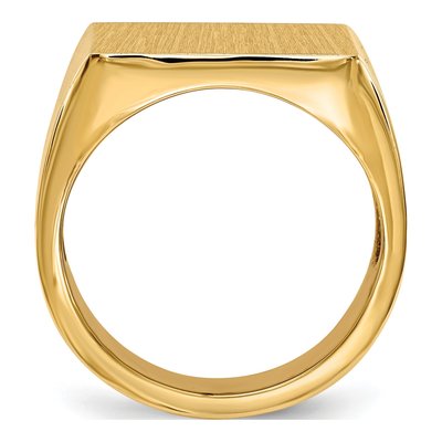Men's 10K Yellow Gold Open Back Signet Ring – view 3