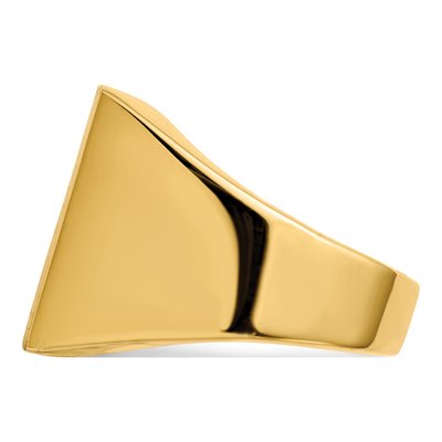 Men's 10K Yellow Gold Open Back Signet Ring – view 4