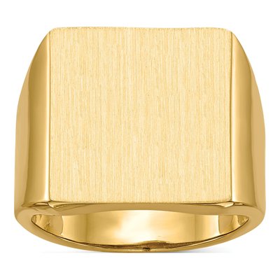 Men's 10K Yellow Gold Open Back Signet Ring