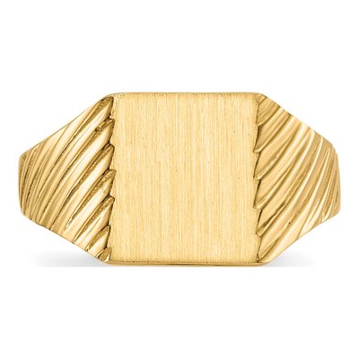 Men's 10K Yellow Gold Closed Back Signet Ring – view 5