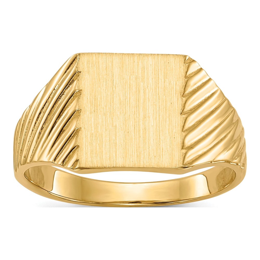 Men's 10K Yellow Gold Closed Back Signet Ring