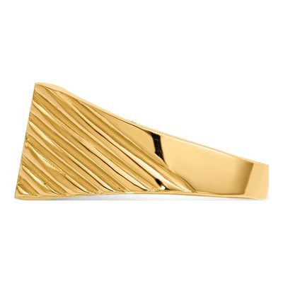 Men's 10K Yellow Gold Closed Back Signet Ring – view 4