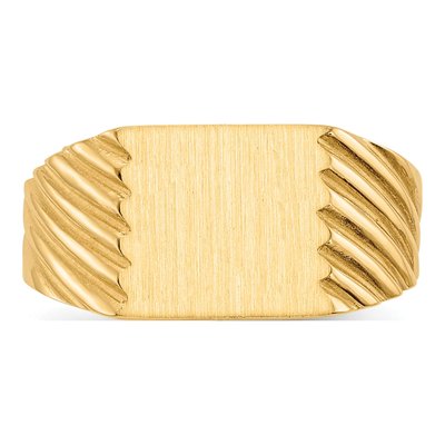 Men's 10K Yellow Gold Closed Back Signet Ring – view 5