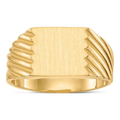 Men's 10K Yellow Gold Closed Back Signet Ring