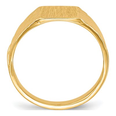 10K Yellow Gold Open Back Child's Signet Ring – view 3