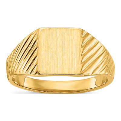 10K Yellow Gold Open Back Child's Signet Ring