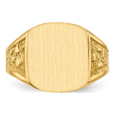 Men's 10K Yellow Gold Closed Back Signet Ring – view 5