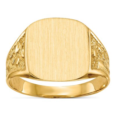 Men's 10K Yellow Gold Closed Back Signet Ring