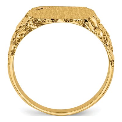 10K Yellow Gold Diamond Closed Back Signet Ring Mounting – view 2