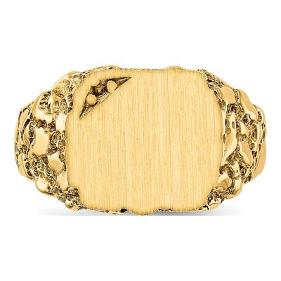 10K Yellow Gold Diamond Closed Back Signet Ring Mounting – view 4
