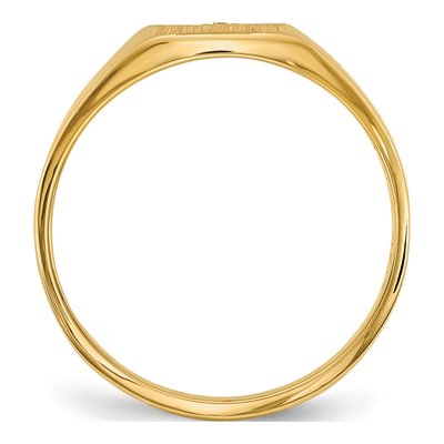 10K Yellow Gold Closed Back Diamond Signet Ring Mounting – view 2