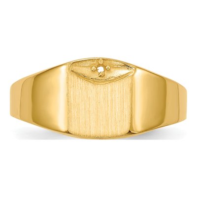 10K Yellow Gold Closed Back Diamond Signet Ring Mounting – view 4