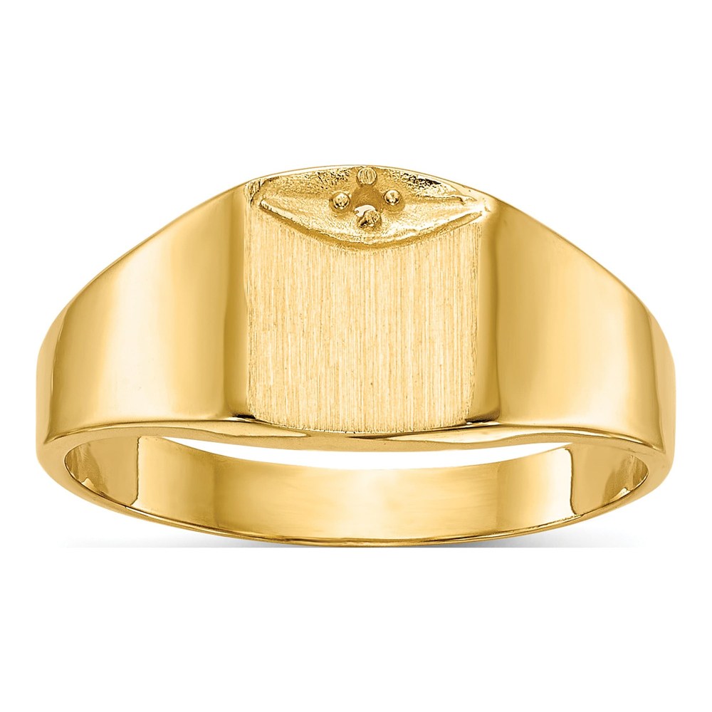 10K Yellow Gold Closed Back Diamond Signet Ring Mounting