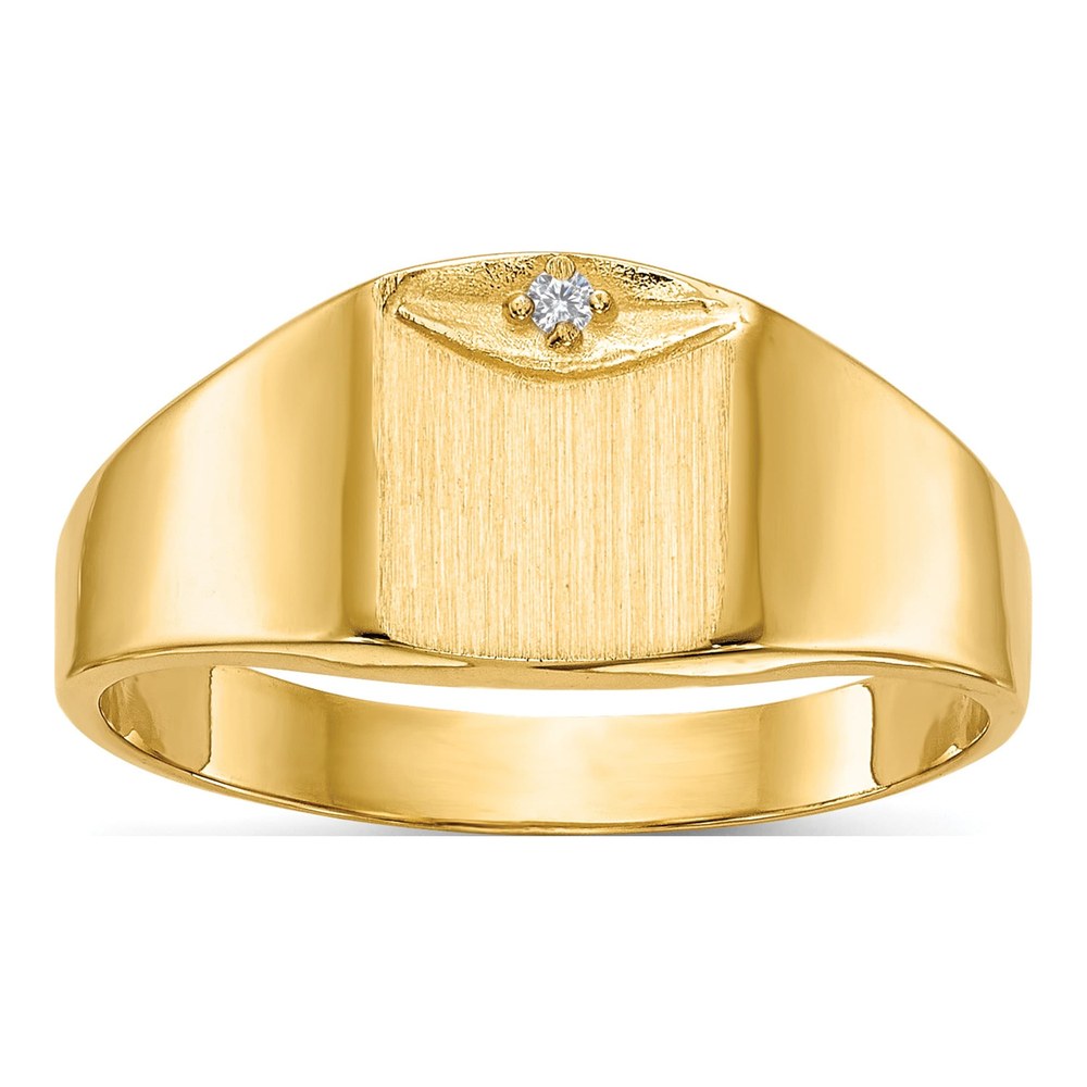 10K Yellow Gold Diamond Closed Back Signet Ring