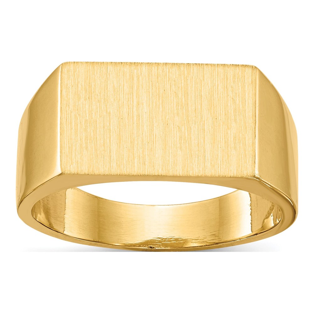 10K Yellow Gold 10Ky 9.0X15.0mm Closed Back Men's Signet Ring