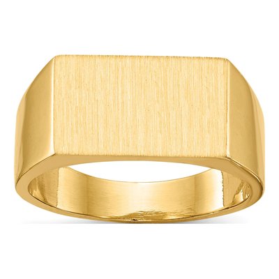 Men's 10K Yellow Gold Closed Back Signet Ring