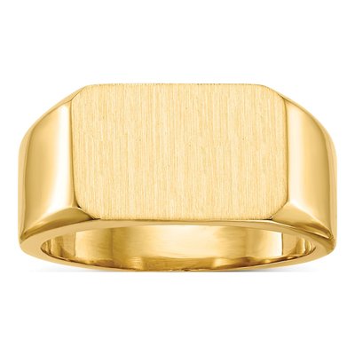 Men's 10K Yellow Gold Closed Back Signet Ring