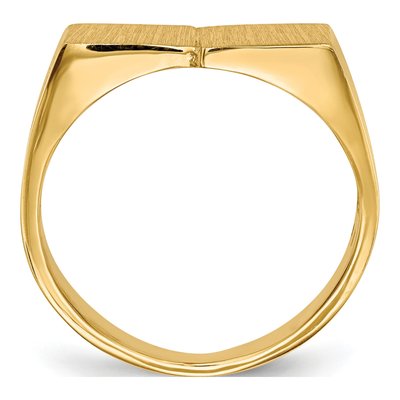 Men's 10K Yellow Gold Double Square Signet Ring – view 3