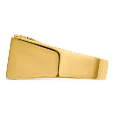 Men's 10K Yellow Gold Double Square Signet Ring – view 4