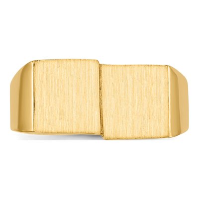 Men's 10K Yellow Gold Double Square Signet Ring – view 5