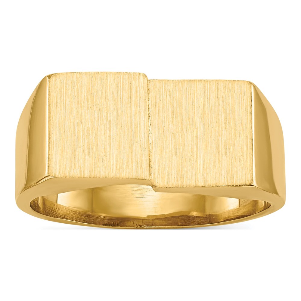 Men's 10K Yellow Gold Double Square Signet Ring