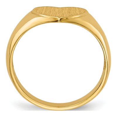 10K Yellow Gold Open Back Heart Signet Ring – view 3