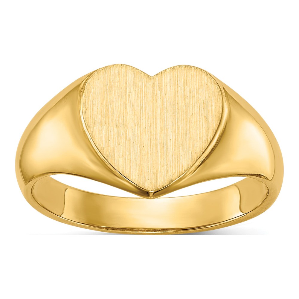 10K Yellow Gold Open Back Heart Signet Ring